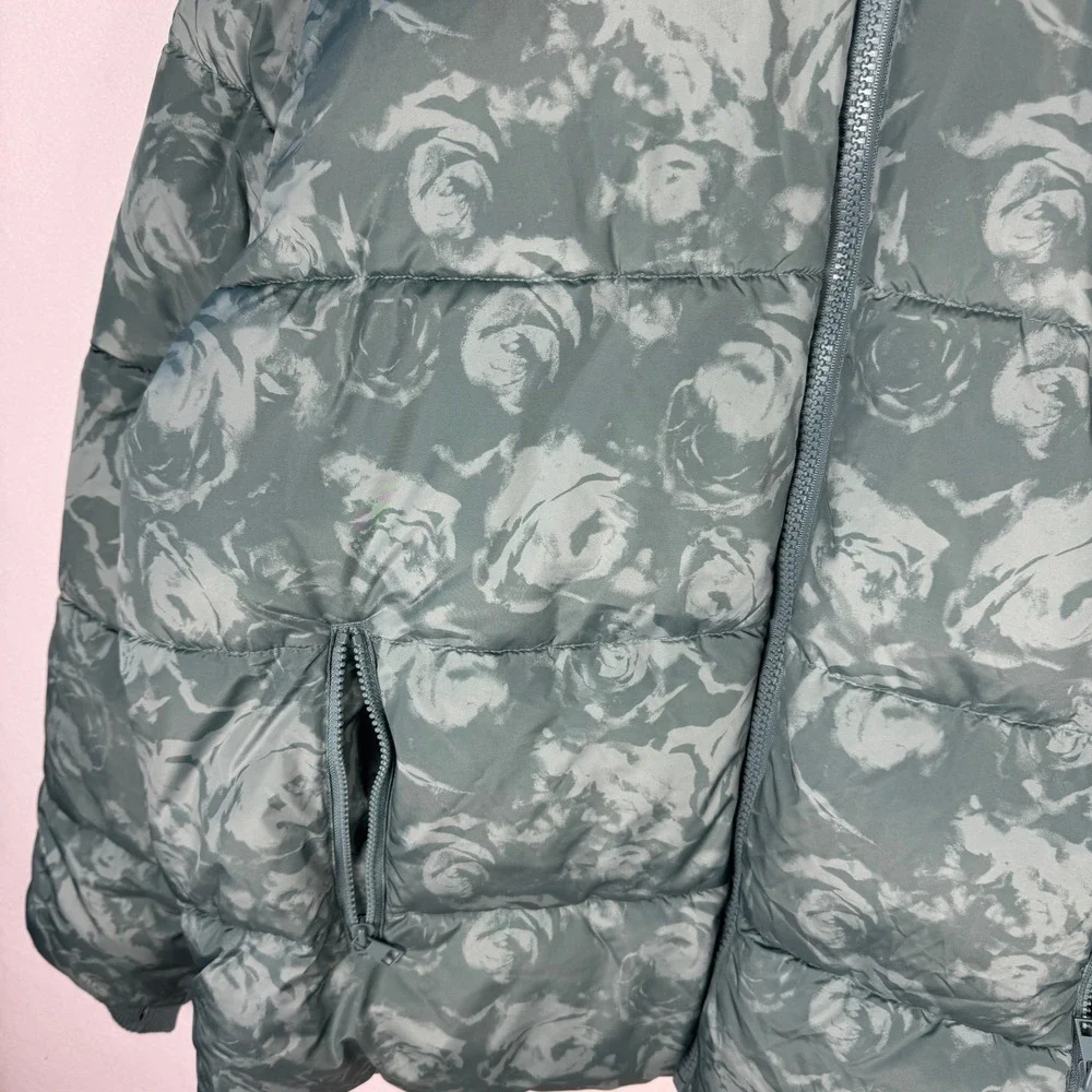 Mode of One Mens Puffer Jacket Seedling Green Floral Camo Hooded XXL 100188366MN